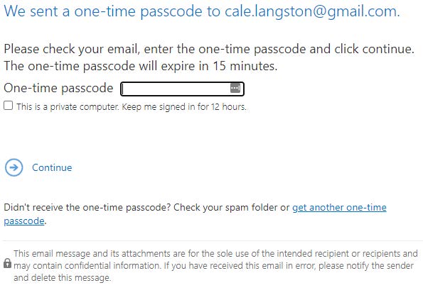 image of email decryption portal window. Enter passcode received in previous email.