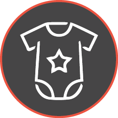 Icon of a baby onesie with a star
